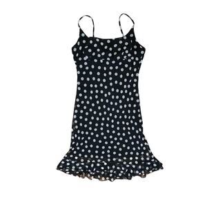 Vintage 90s Y2k Polka Dot Slip Dress Midi Retro